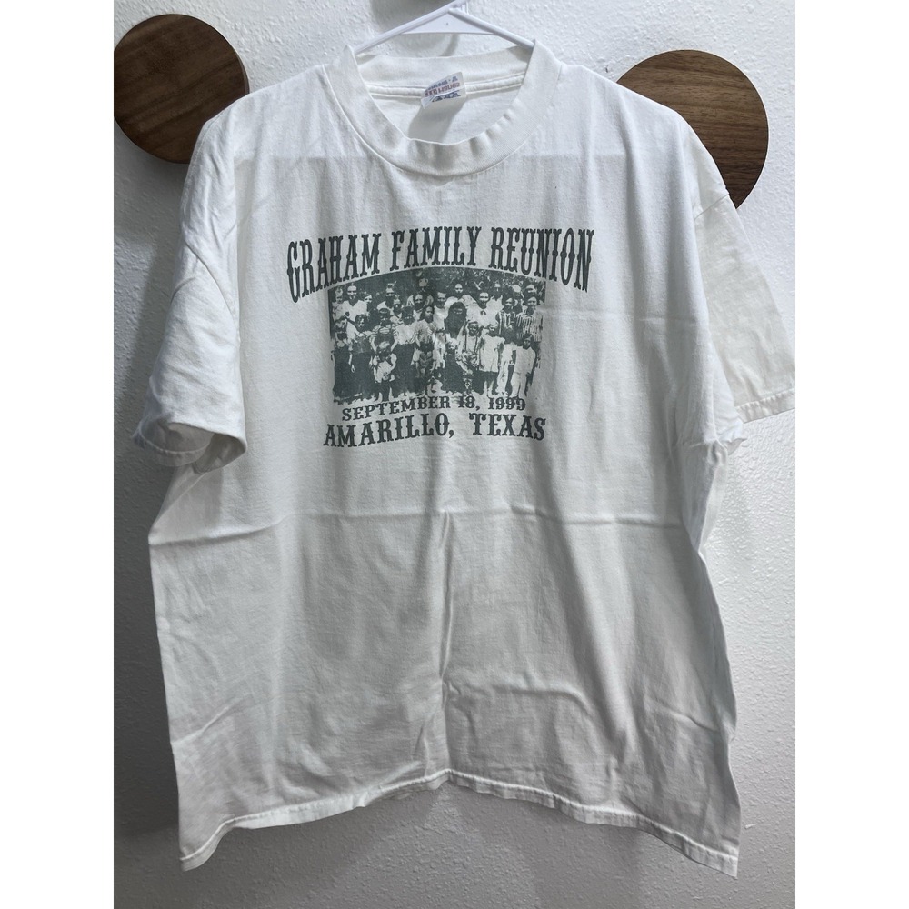 Vintage Americana 1999 Graham‎ Family Reunion White T Shirt Size XL